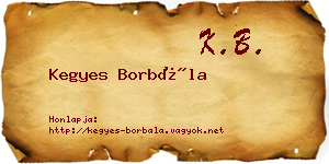Kegyes Borbála névjegykártya